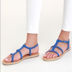 NWT/NIB Lulu's Blue Suede Gladiator Sandals 7.5